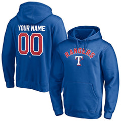 Royal Texas Rangers Personalized Winning Streak Name & Number Pullover Hoodie