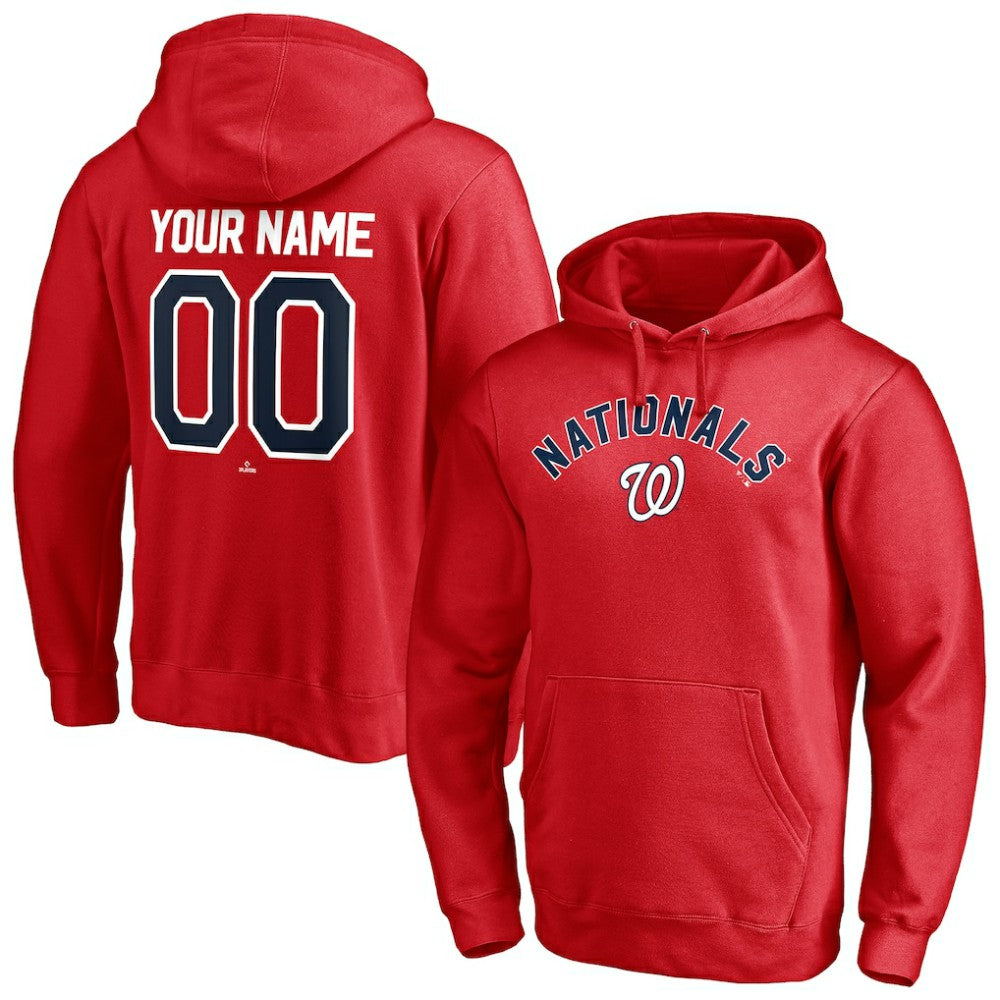 Red Washington Nationals Personalized Winning Streak Name & Number Pullover Hoodie