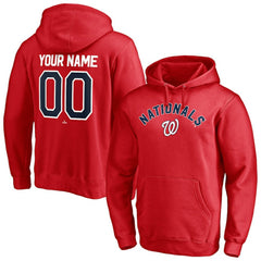 Red Washington Nationals Personalized Winning Streak Name & Number Pullover Hoodie