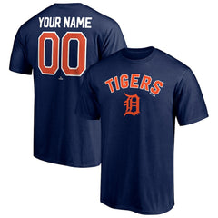 Navy Detroit Tigers Personalized Team Winning Streak Name & Number T-Shirt
