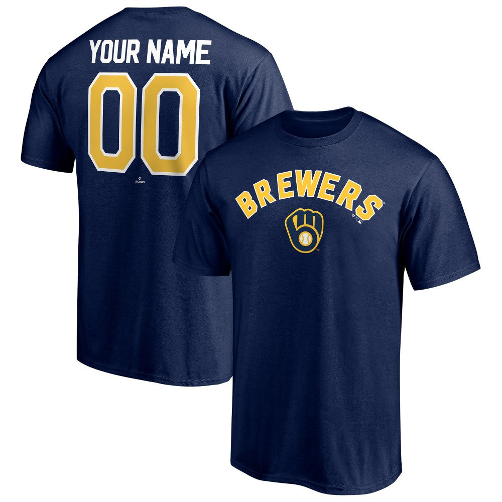 Navy Milwaukee Brewers Personalized Team Winning Streak Name & Number T-Shirt