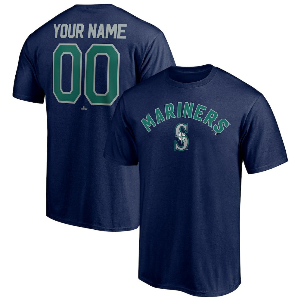 Navy Seattle Mariners Personalized Team Winning Streak Name & Number T-Shirt