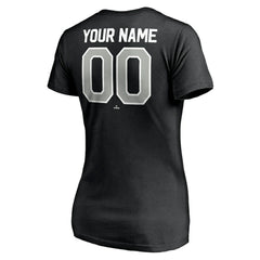 Black Chicago White Sox Women's Personalized Winning Streak Name & Number V-Neck T-Shirt