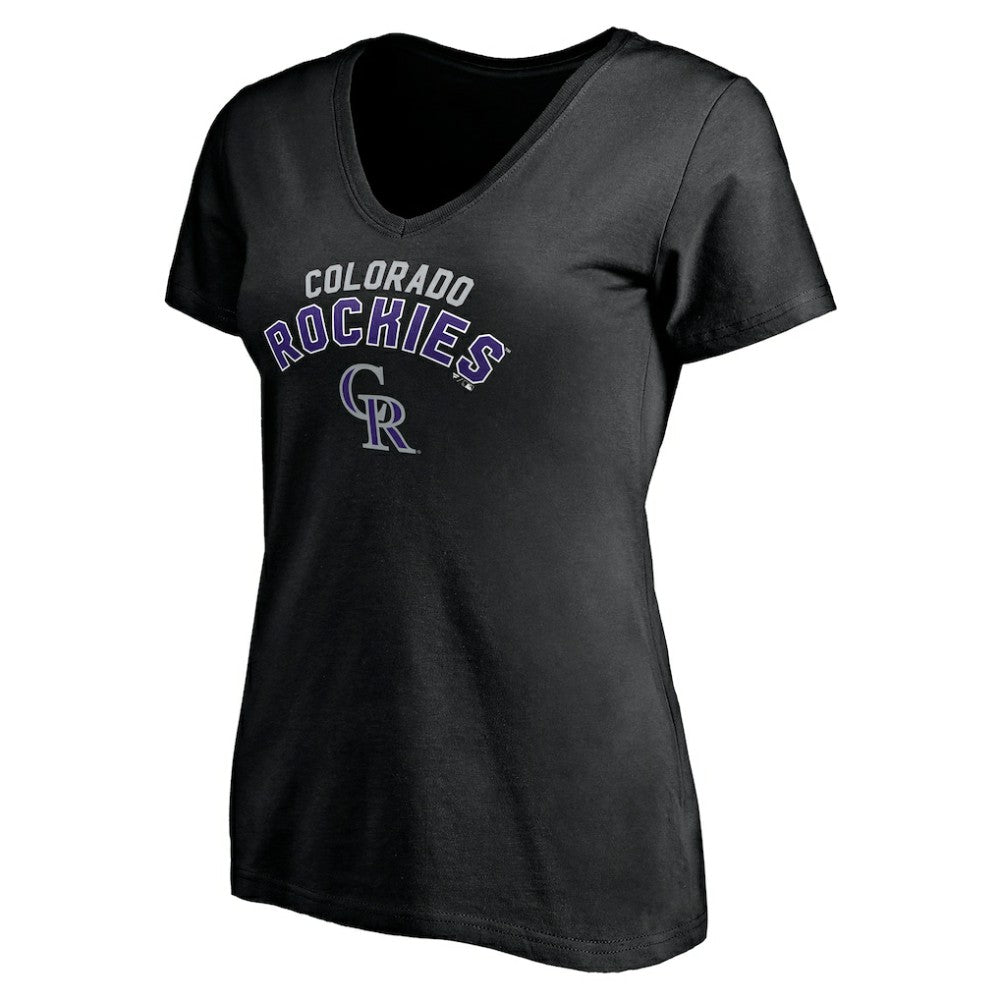 Black Colorado Rockies Women's Personalized Winning Streak Name & Number V-Neck T-Shirt