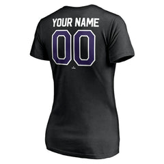 Black Colorado Rockies Women's Personalized Winning Streak Name & Number V-Neck T-Shirt