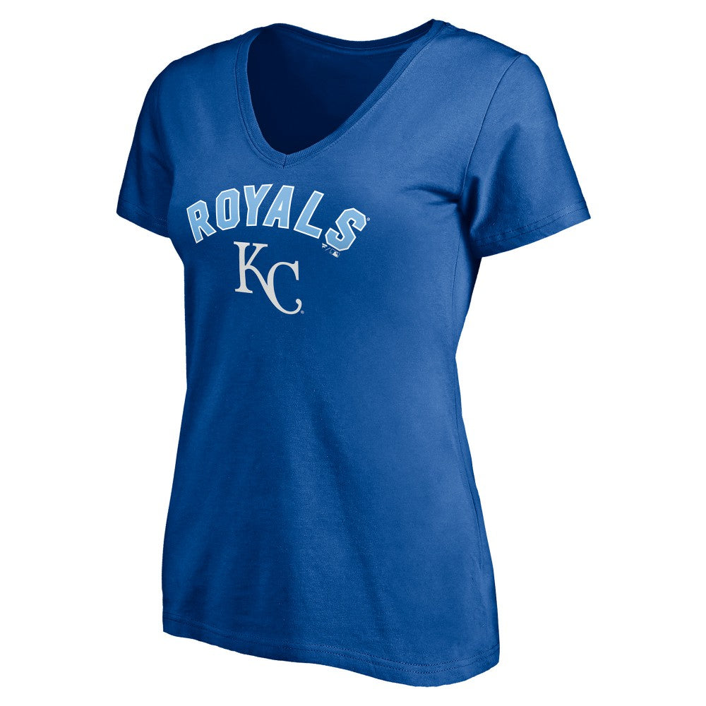 Royal Kansas City Royals Women's Personalized Winning Streak Name & Number V-Neck T-Shirt