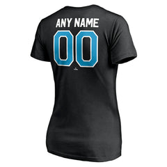 Black Miami Marlins Women's Personalized Winning Streak Name & Number V-Neck T-Shirt