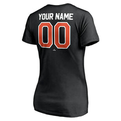 Black San Francisco Giants Women's Personalized Winning Streak Name & Number V-Neck T-Shirt