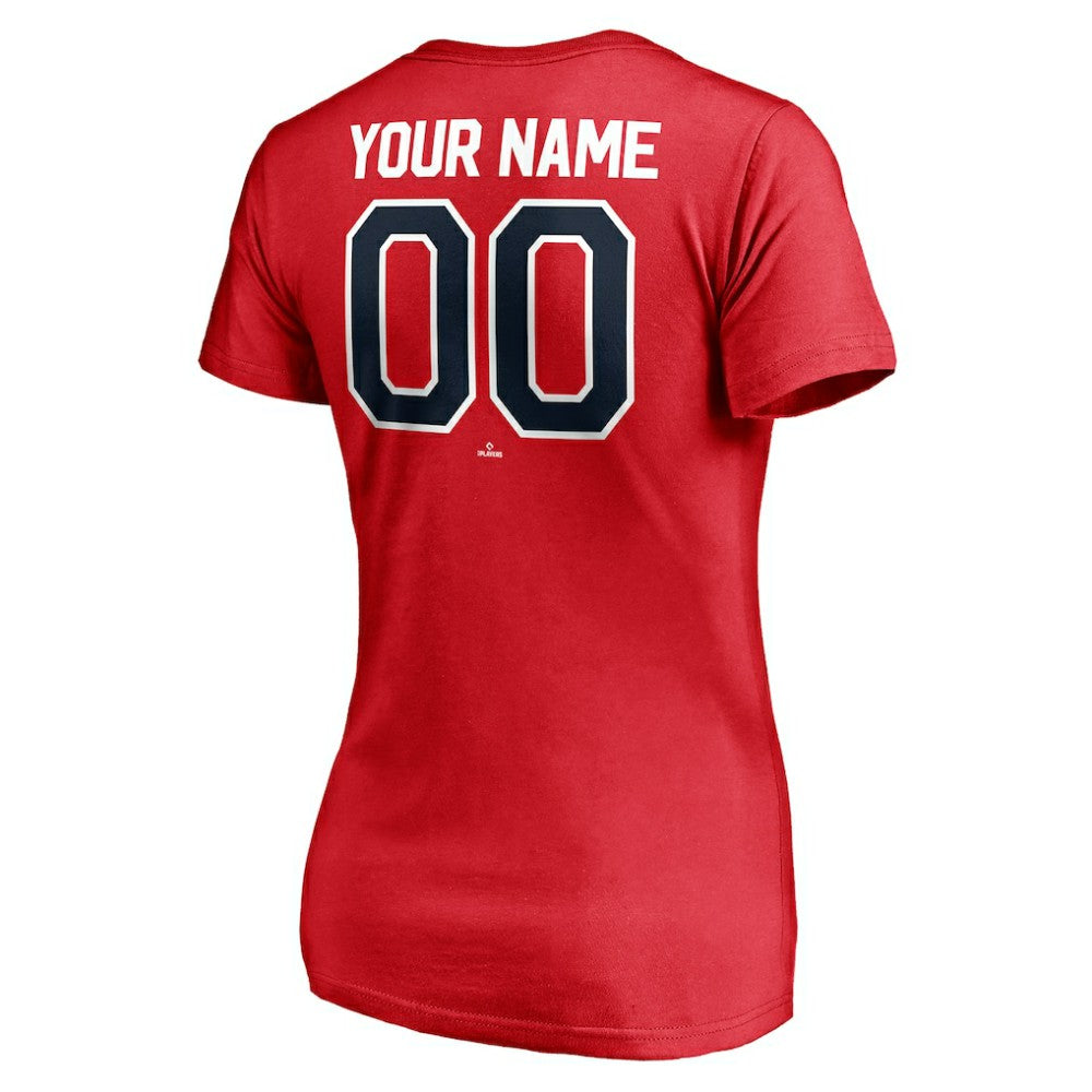 Red St. Louis Cardinals Women's Personalized Winning Streak Name & Number V-Neck T-Shirt