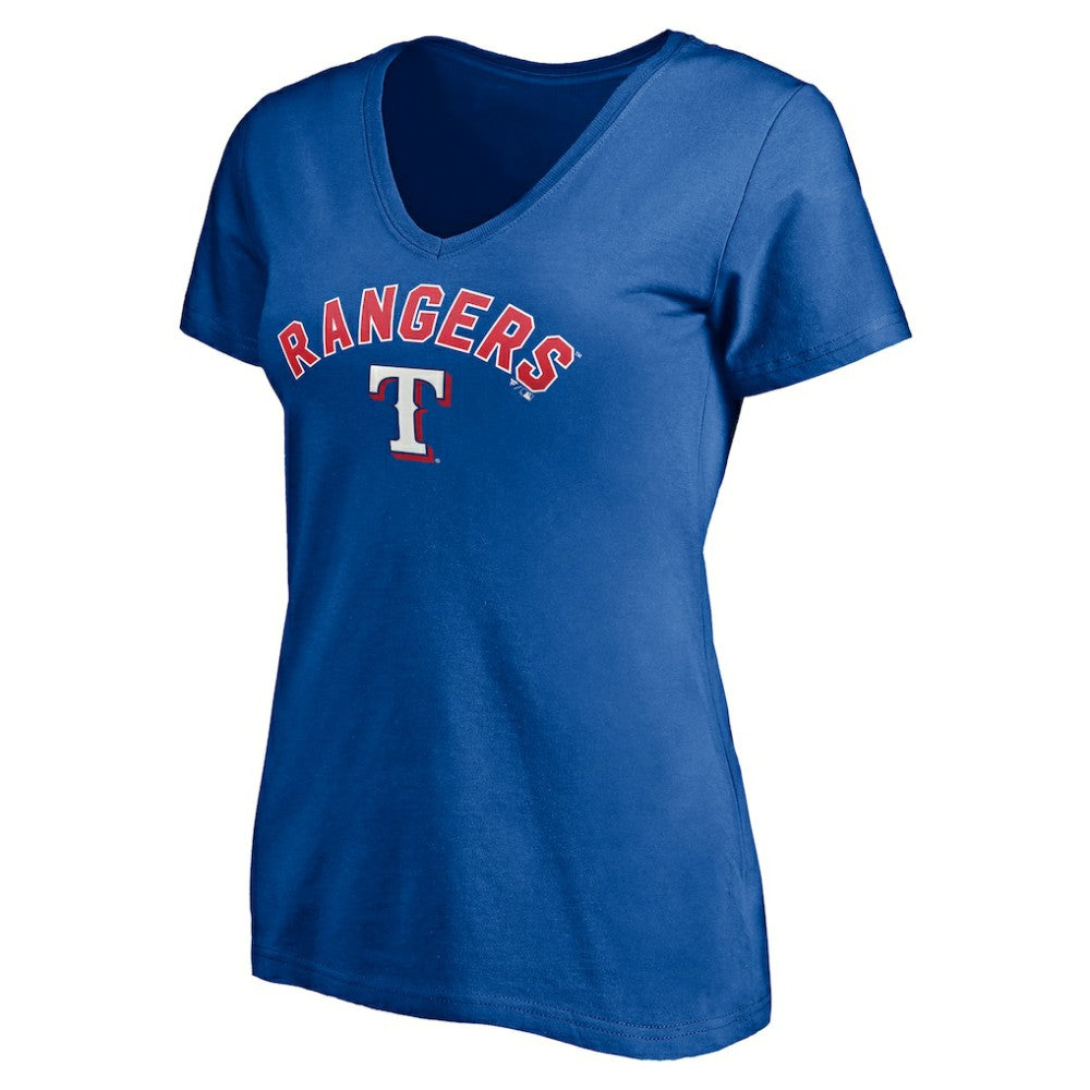 Royal Texas Rangers Women's Personalized Winning Streak Name & Number V-Neck T-Shirt