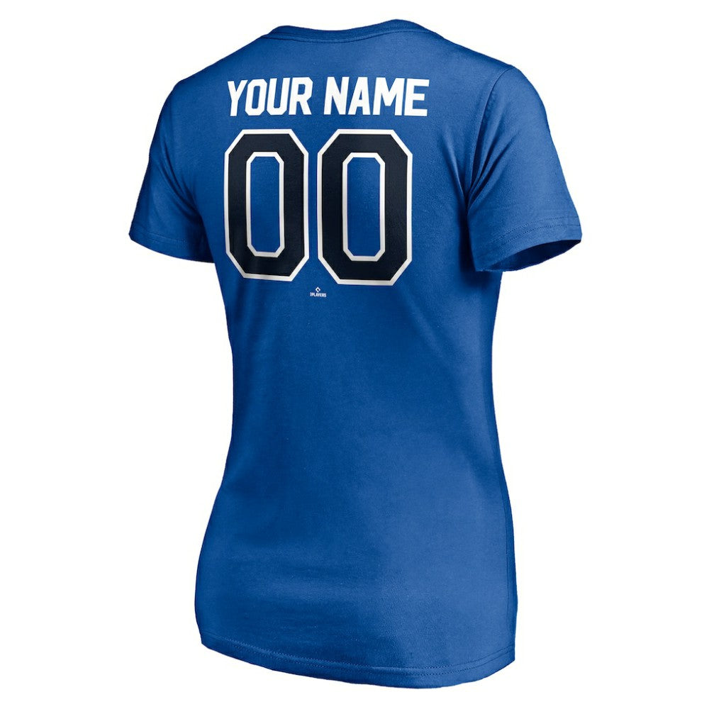 Royal Toronto Blue Jays Women's Personalized Winning Streak Name & Number V-Neck T-Shirt