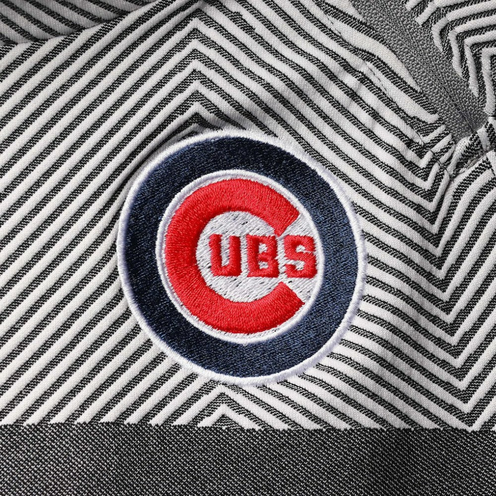 Gray Chicago Cubs Levelwear Women's Verse Asymmetrical Raglan Tri-Blend Quarter-Zip Jacket