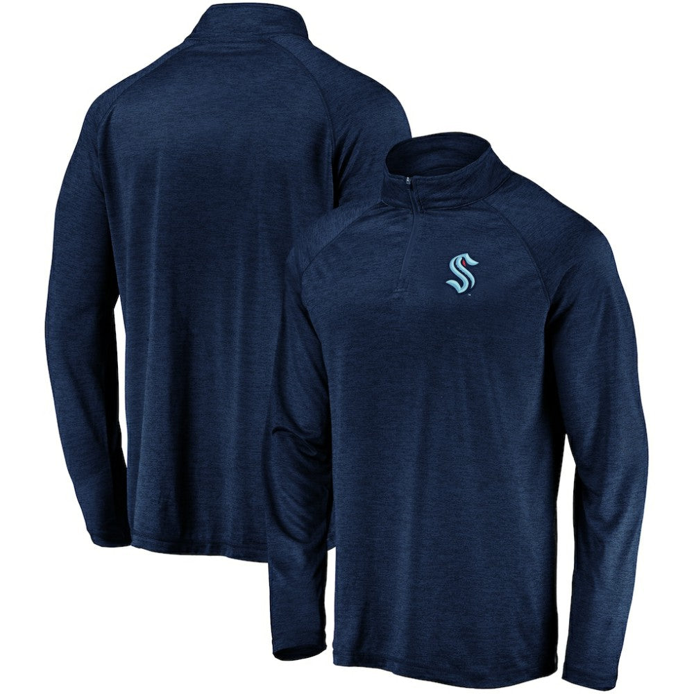 NHL Seattle Kraken Fanatics Primary Logo Quarter-Zip Pullover Fleece Jacket