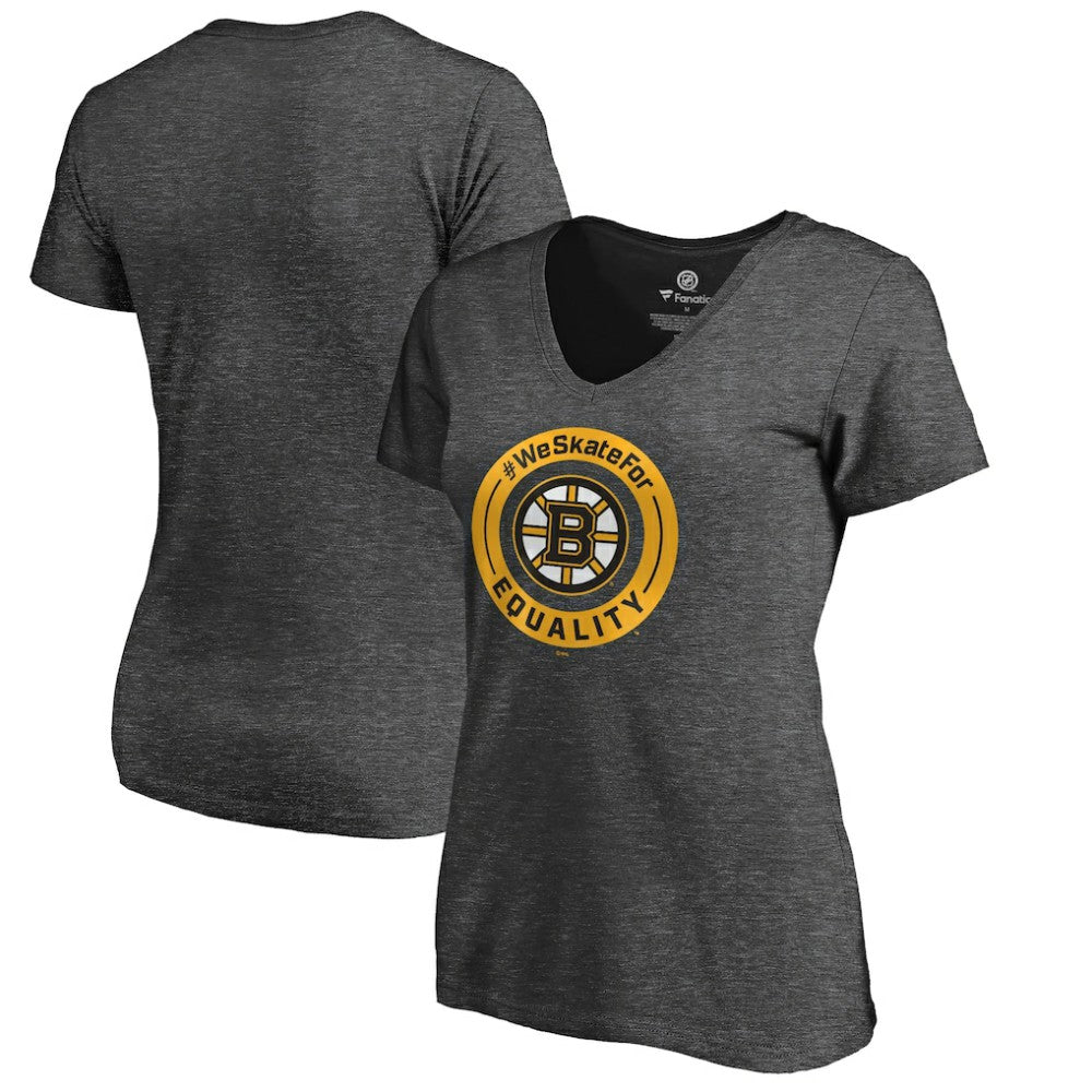 NHL Boston Bruins Women's #WeSkateFor V-Neck T-Shirt