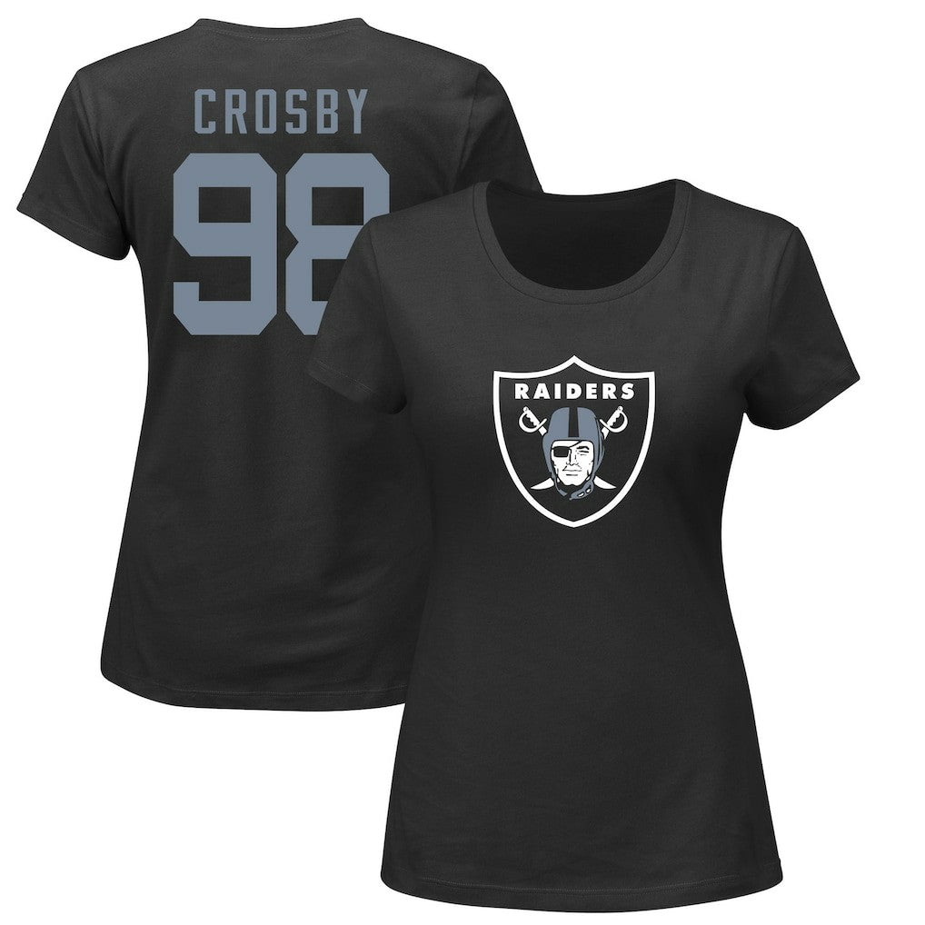 Maxx Crosby  Women's Plus Size Name & Number V-Neck T-Shirt - Las Vegas Raiders T-shirts