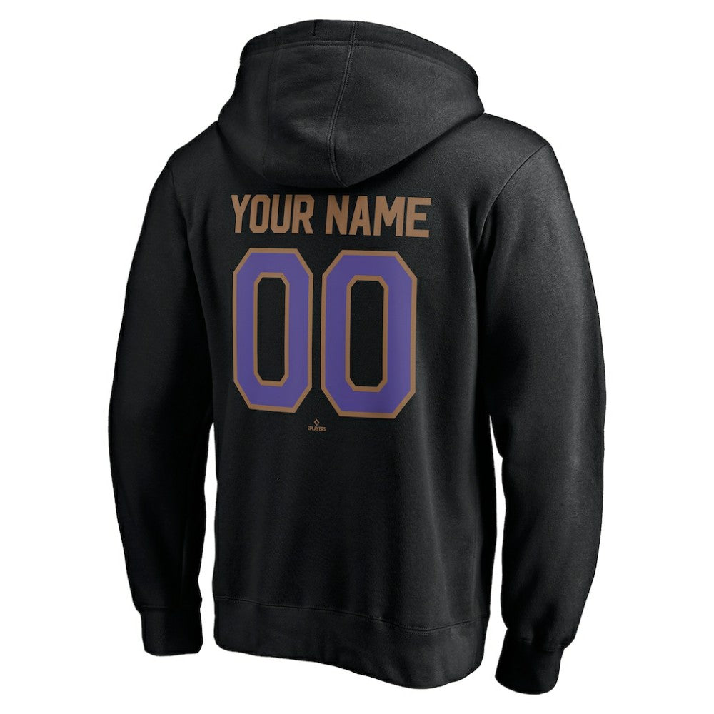 Black Arizona Diamondbacks Cooperstown Winning Streak Personalized Name & Number Pullover Hoodie