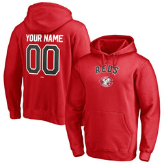 Red Cincinnati Reds Cooperstown Winning Streak Personalized Name & Number Pullover Hoodie