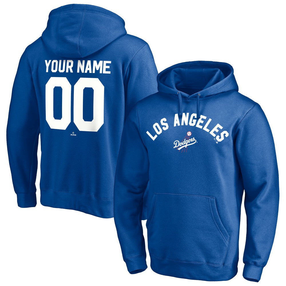 Royal Los Angeles Dodgers Cooperstown Winning Streak Personalized Name & Number Pullover Hoodie
