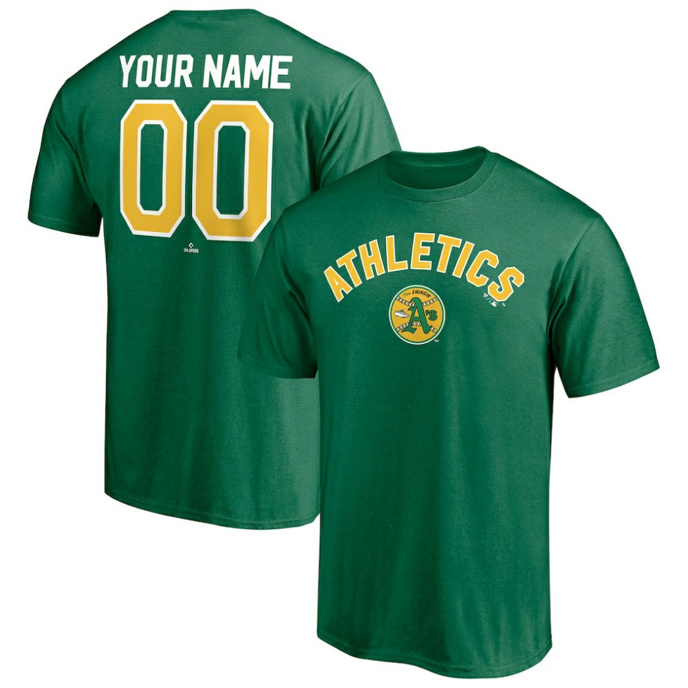 Kelly Green Athletics Cooperstown Winning Streak Personalized Name & Number T-Shirt