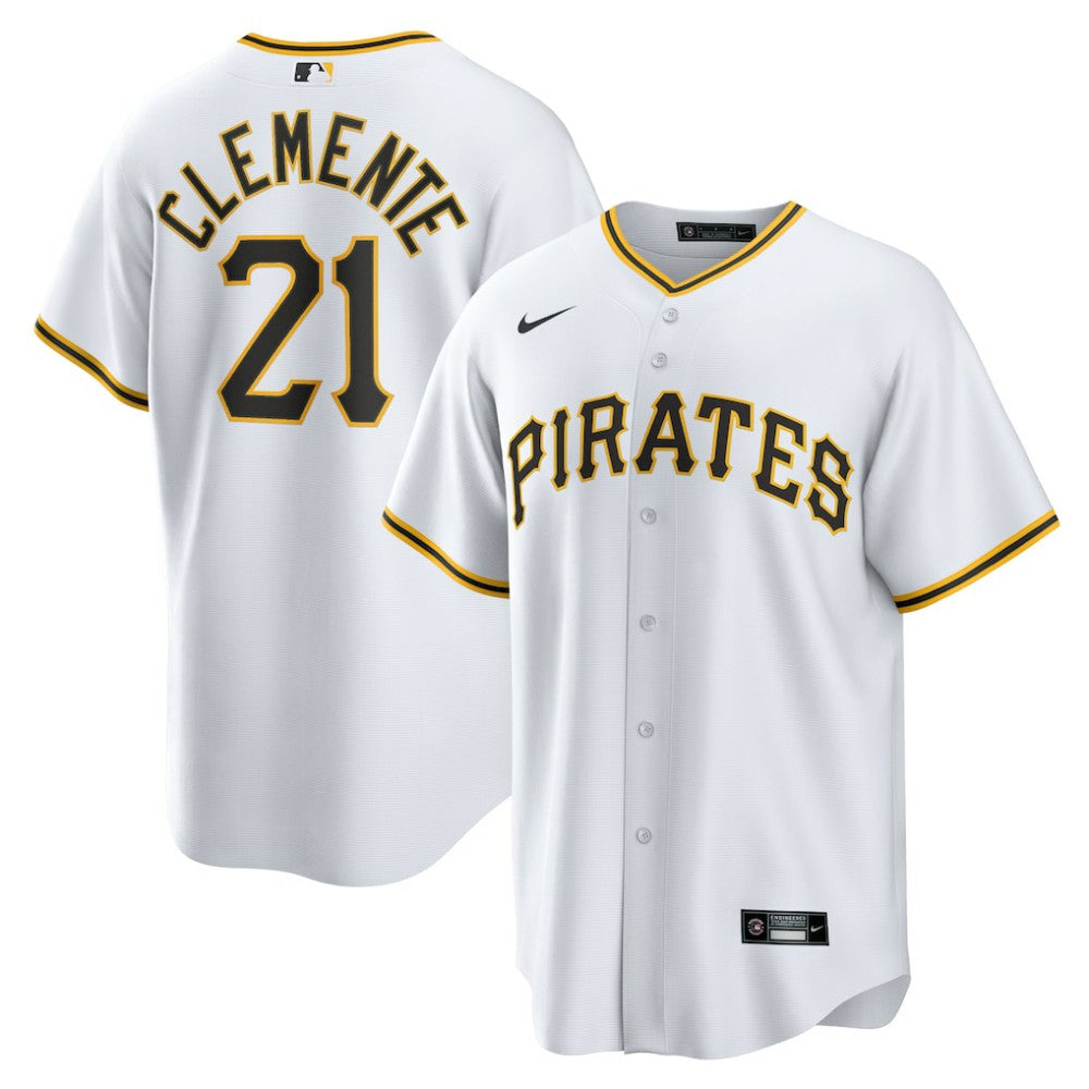 White Roberto Clemente Pittsburgh Pirates Nike Home Replica Player Name Jersey