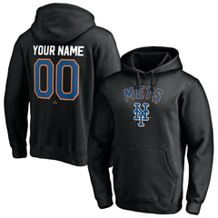 Black New York Mets Cooperstown Winning Streak Alternate Personalized Name & Number Pullover Hoodie