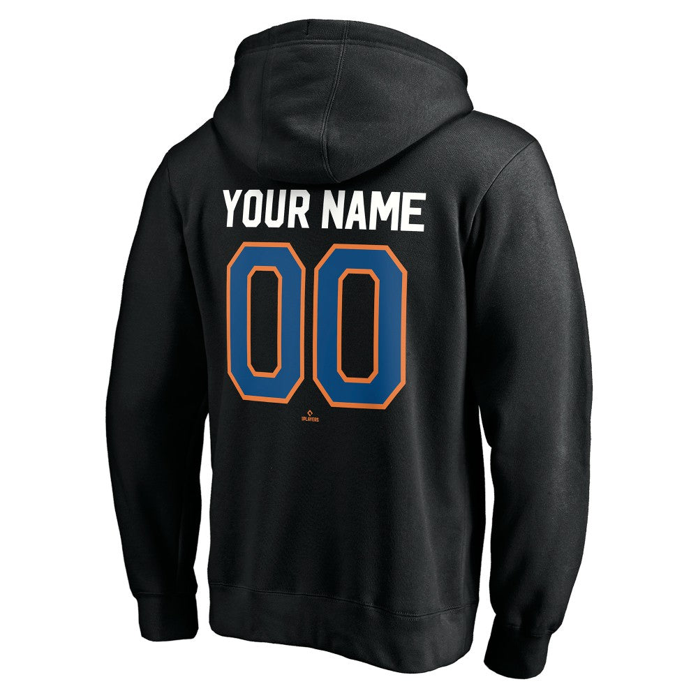 Black New York Mets Cooperstown Winning Streak Alternate Personalized Name & Number Pullover Hoodie