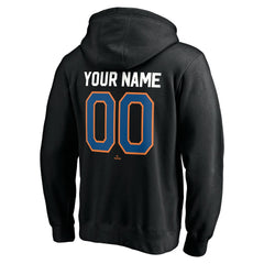 Black New York Mets Cooperstown Winning Streak Alternate Personalized Name & Number Pullover Hoodie