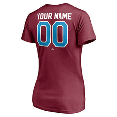 Burgundy Philadelphia Phillies Women's Cooperstown Winning Streak Alternate Personalized Name & Number V-Neck T-Shirt