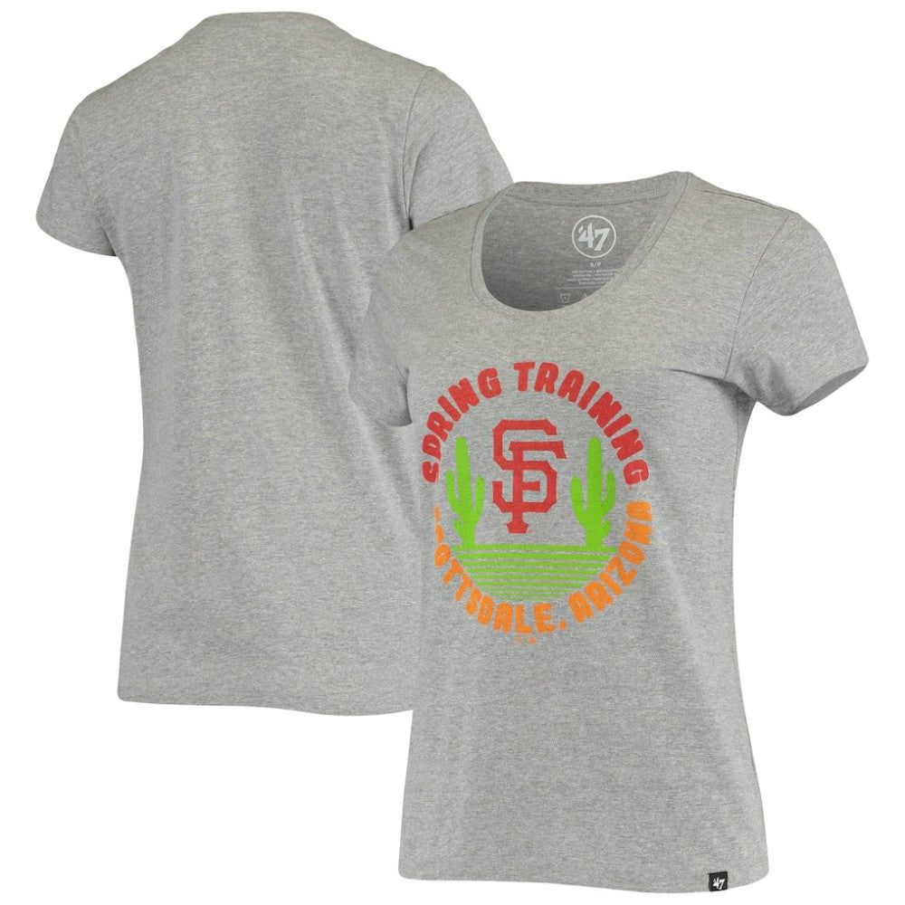 Heathered Gray San Francisco Giants '47 Women's Spring Training Cactus Circle Scoop Neck T-Shirt