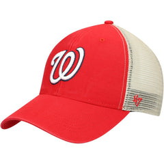Red/Natural Washington Nationals '47 Flagship Washed MVP Trucker Snapback Hat