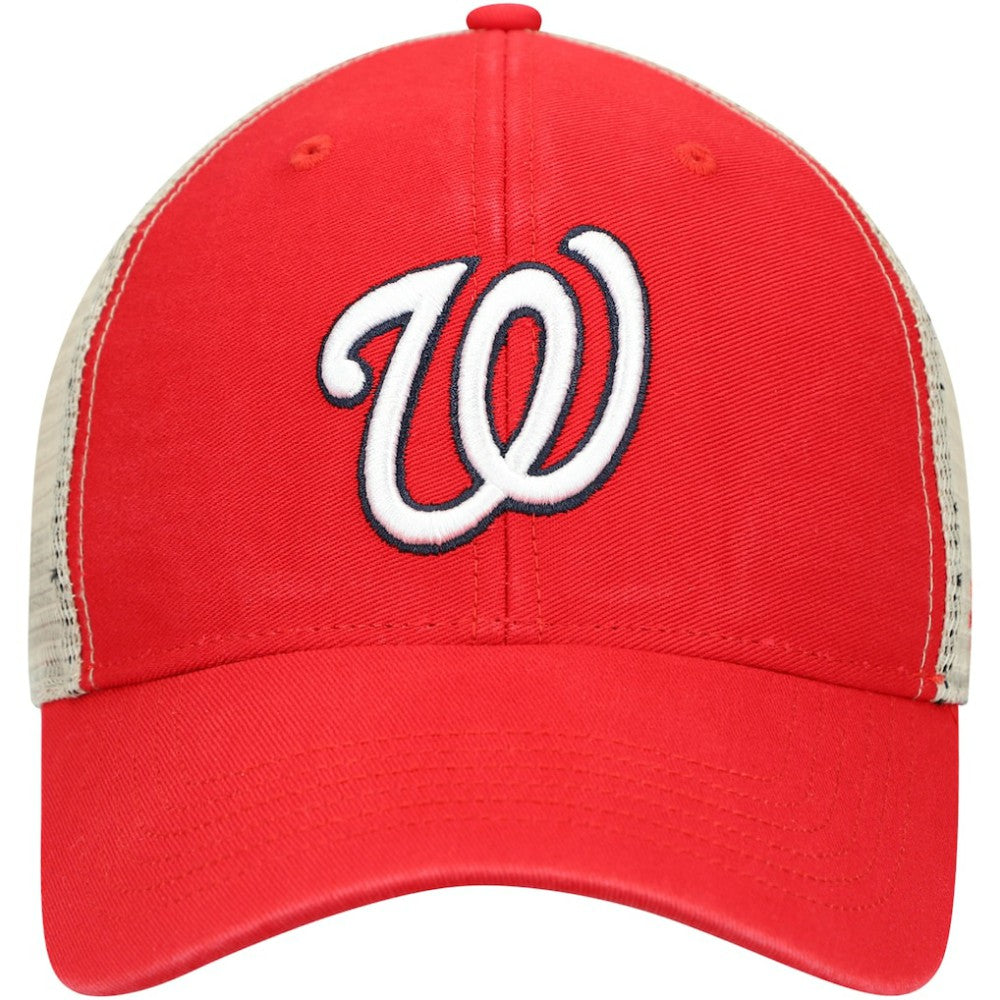 Red/Natural Washington Nationals '47 Flagship Washed MVP Trucker Snapback Hat
