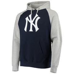 Heathered Gray/Navy New York Yankees Stitches Raglan Pullover Hoodie