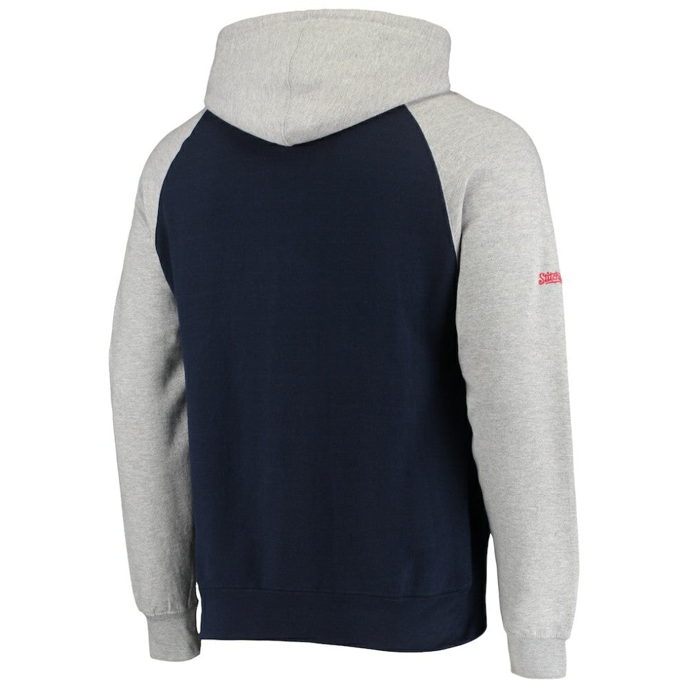 Heathered Gray/Navy New York Yankees Stitches Raglan Pullover Hoodie