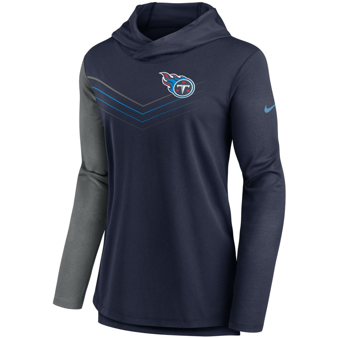 Women's Chevron Hoodie Performance Long Sleeve T-Shirt - Tennessee Titans Hoodies
