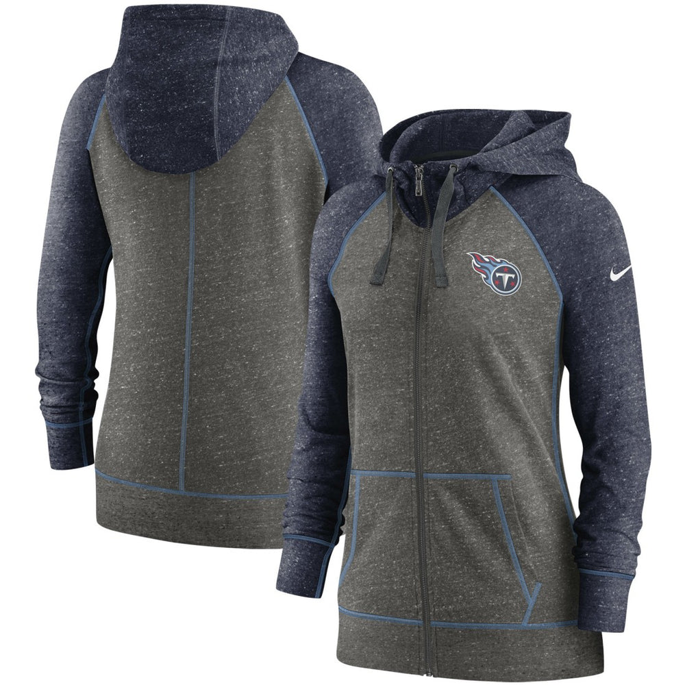 Women's Gym Vintage Raglan Full-Zip Hoodie - Tennessee Titans Hoodies