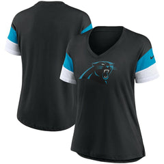 Women's Team Logo Fashion Performance Tri-Blend V-Neck T-Shirt - Carolina Panthers T-shirts
