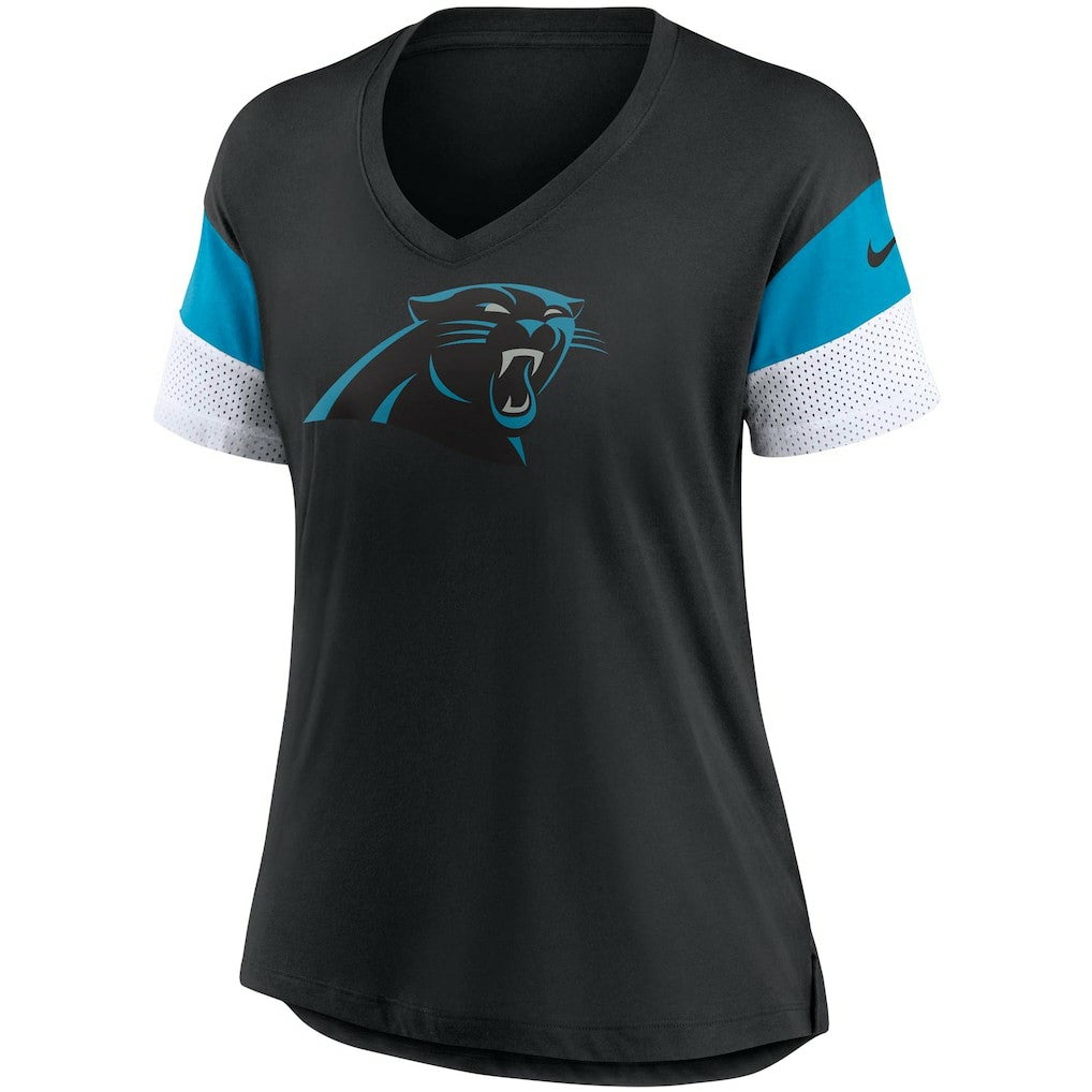 Women's Team Logo Fashion Performance Tri-Blend V-Neck T-Shirt - Carolina Panthers T-shirts