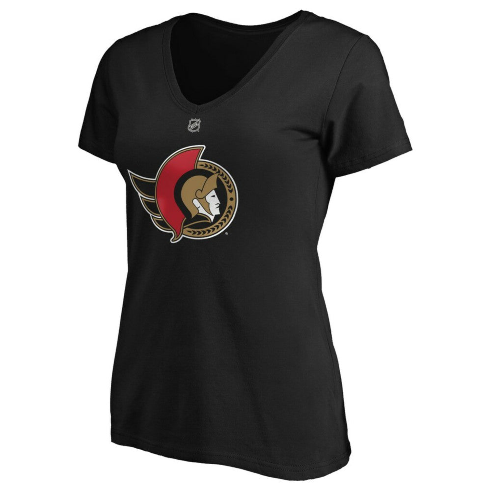 NHL Brady Tkachuk Ottawa Senators Fanatics Women's Authentic Stack Name & Number V-Neck T-Shirt