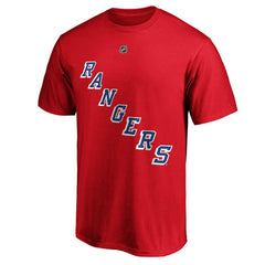 NHL Alexis Lafrenière New York Rangers Fanatics Authentic Stack Name & Number T-Shirt