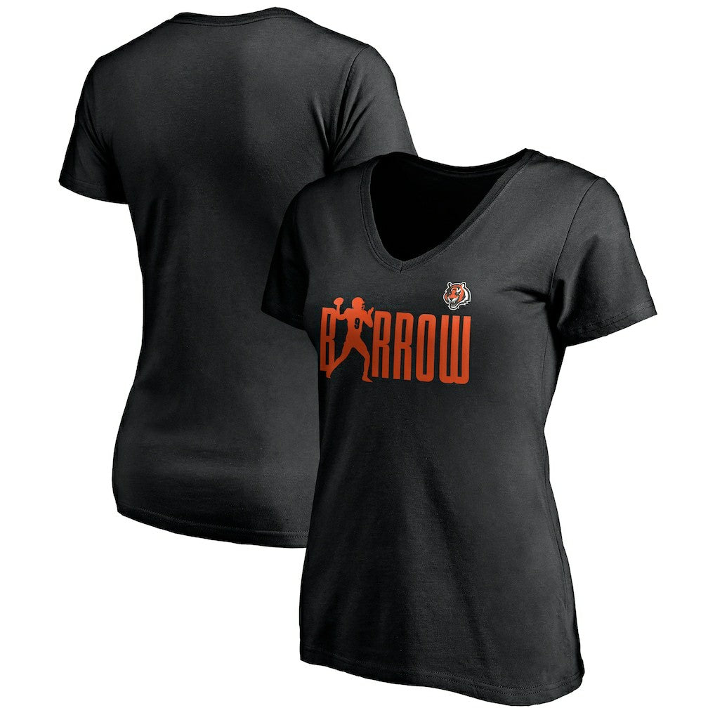 Joe Burrow  Women's Checkdown V-Neck T-Shirt - Cincinnati Bengals T-shirts