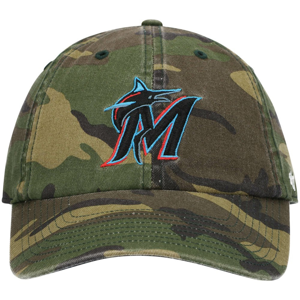 Camo Miami Marlins '47 Team Clean Up Adjustable Hat
