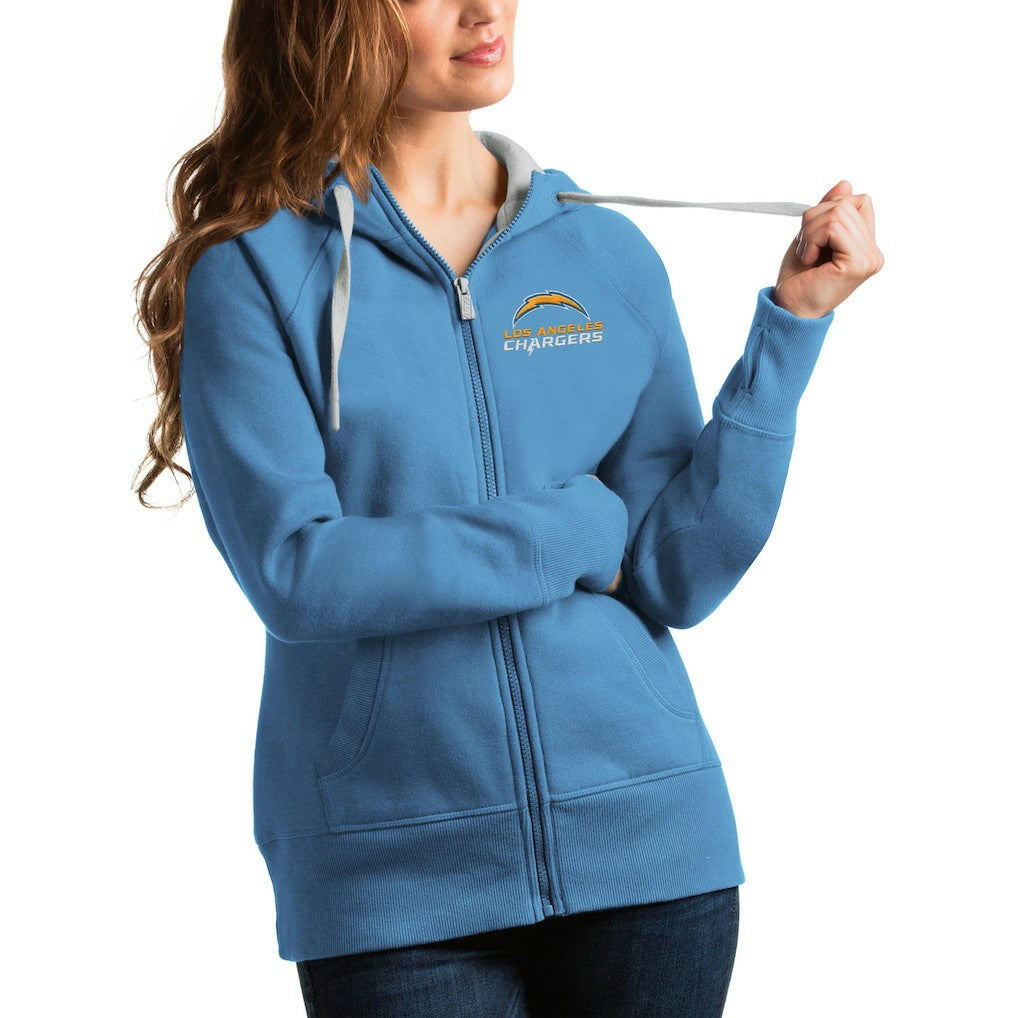 Antigua Women's Victory Full-Zip Hoodie - Los Angeles Chargers Hoodies