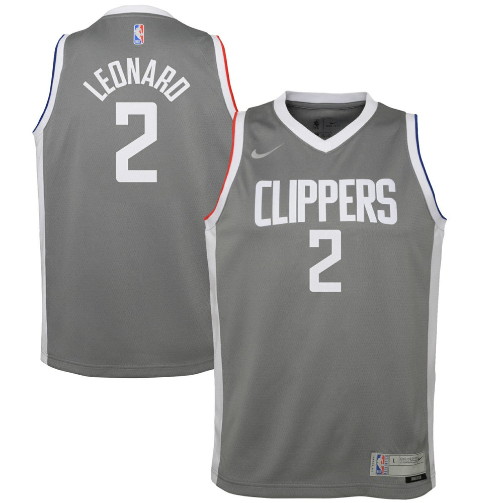 Nike Kawhi Leonard LA Clippers Youth 2020/21 Swingman Player Jersey Gray