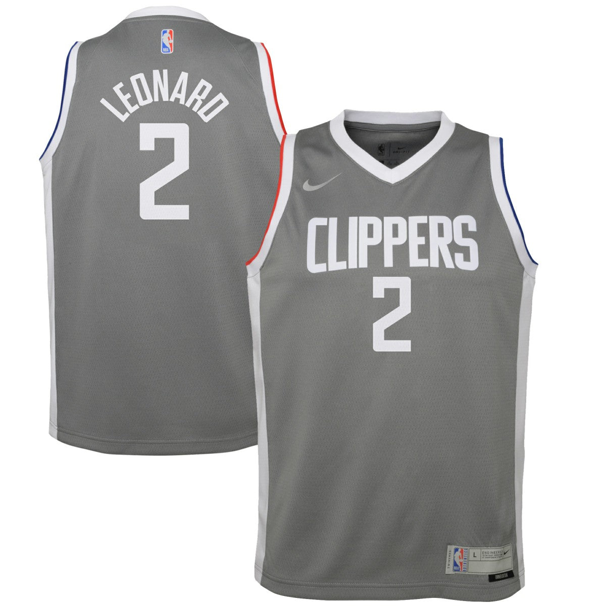 Nike Kawhi Leonard LA Clippers Youth 2020/21 Swingman Player Jersey Gray