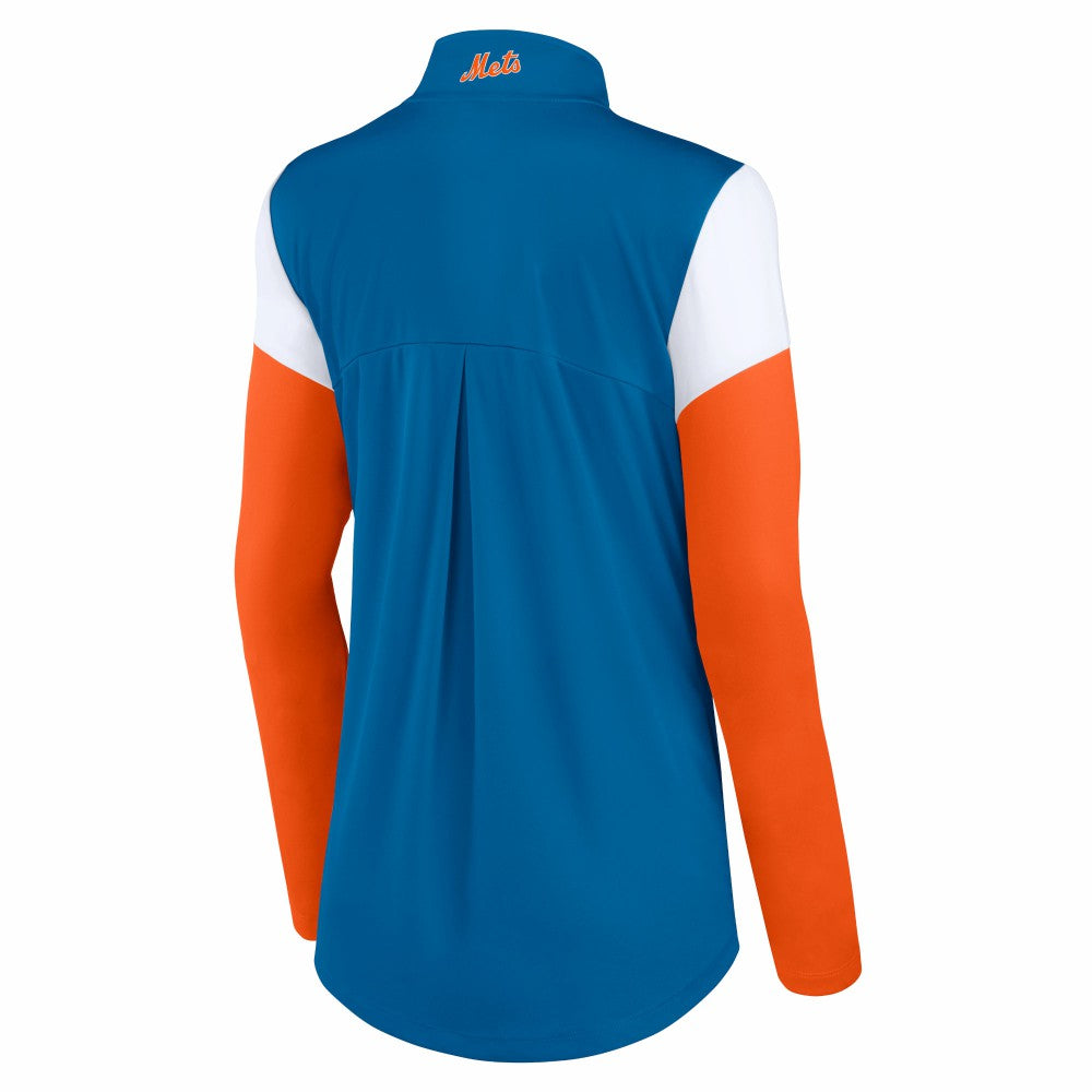 Royal/Orange New York Mets Fanatics Women's Authentic Fleece Quarter-Zip Jacket
