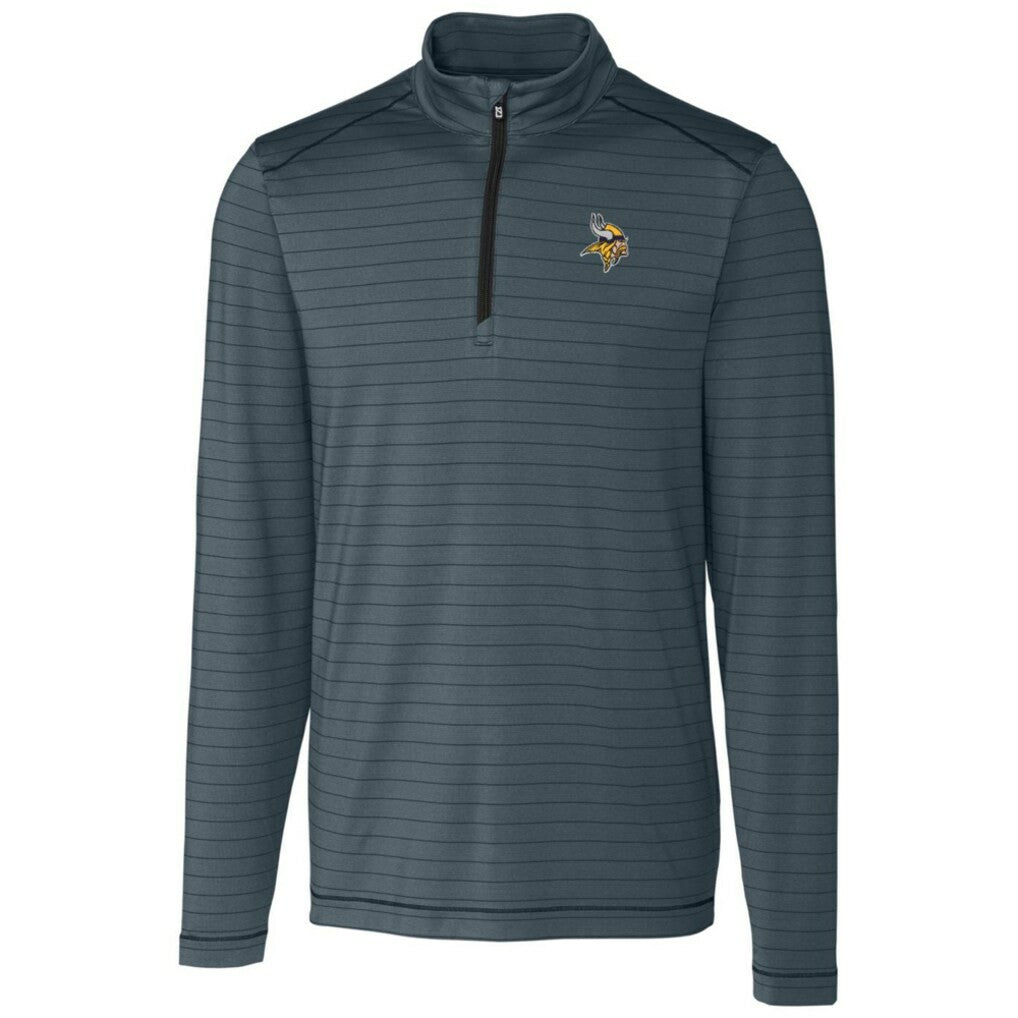 Cutter & Buck Holman Stripe Quarter-Zip Pullover Jacket - Minnesota Vikings Pullover