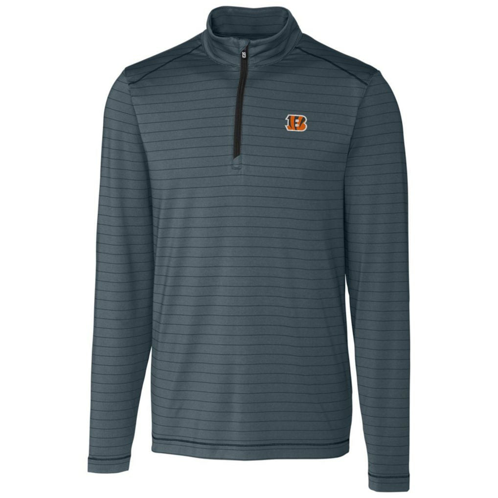 Cutter & Buck Holman Stripe Quarter-Zip Pullover Jacket - Cincinnati Bengals Pullover