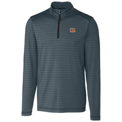 Cutter & Buck Holman Stripe Quarter-Zip Pullover Jacket - Cincinnati Bengals Pullover