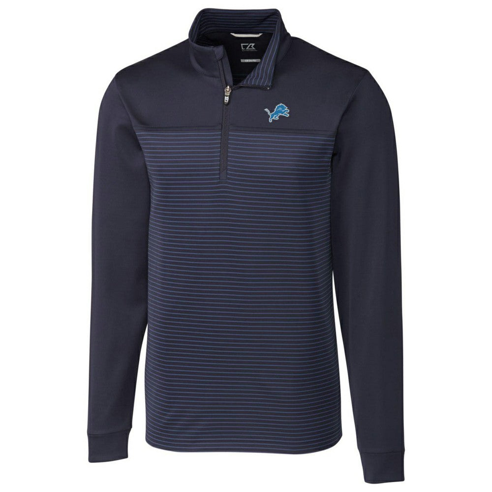 Cutter & Buck Traverse Stripe Quarter-Zip Pullover Jacket - Detroit Lions Pullover