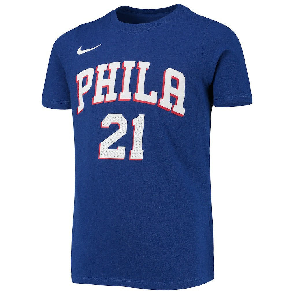 Nike Joel Embiid Philadelphia 76ers Youth Logo Name & Number Performance T-Shirt